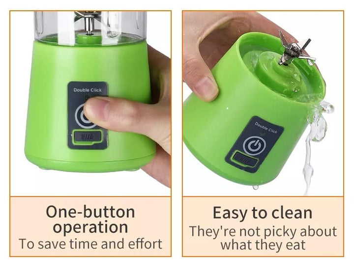 Mini Portable Usb Rechargeable Juicer Blender 6 Blades 380ml