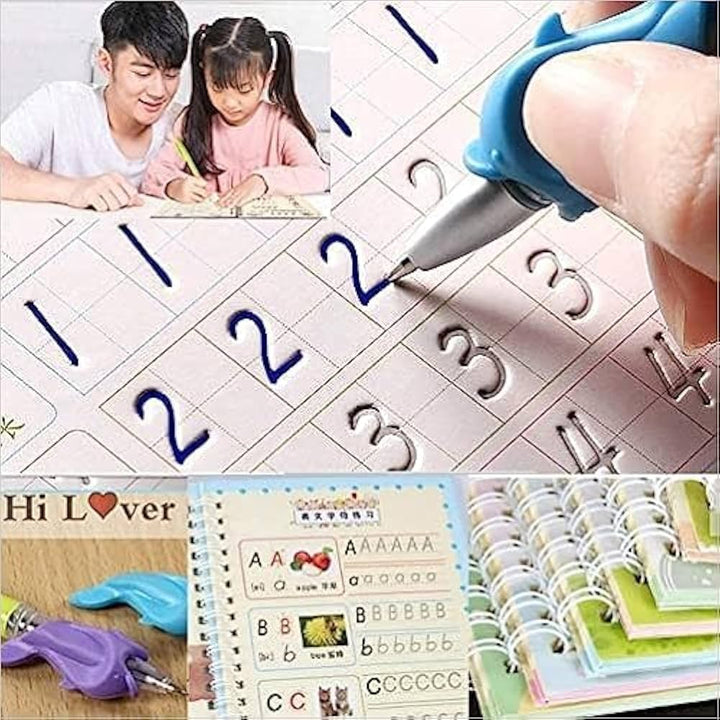 Magic Practice Copybook Set – 4 in 1 Reusable Writing Books for Kids