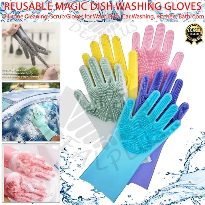 Dishwashing Cleaning Gloves Magic Silicone