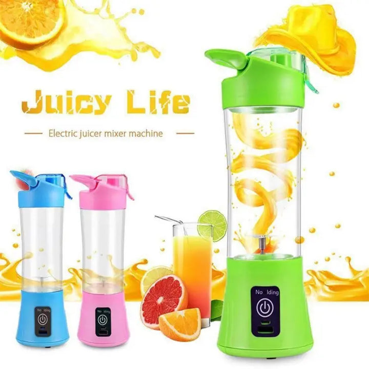 Mini Portable Usb Rechargeable Juicer Blender 6 Blades 380ml