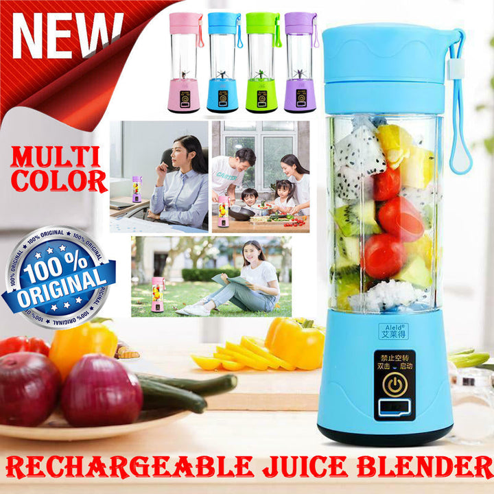 Mini Portable Usb Rechargeable Juicer Blender 6 Blades 380ml