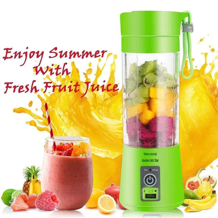 Mini Portable Usb Rechargeable Juicer Blender 6 Blades 380ml