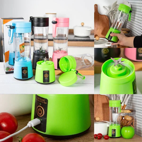 Mini Portable Usb Rechargeable Juicer Blender 6 Blades 380ml