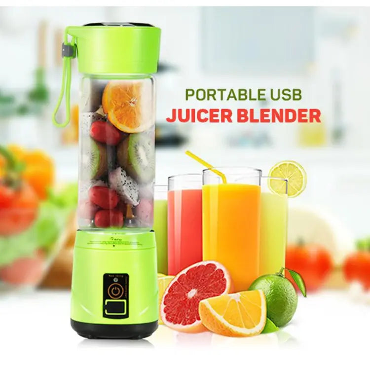 Mini Portable Usb Rechargeable Juicer Blender 6 Blades 380ml