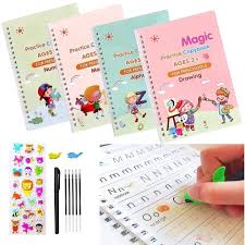 Magic Practice Copybook Set – 4 in 1 Reusable Writing Books for Kids