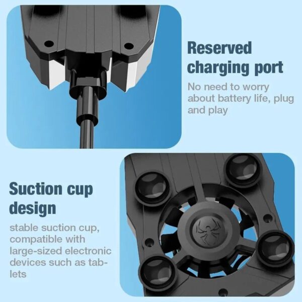 Mobile Phone Radiator Universal Phone Cooler Fan Suction Cup Holder Heat Sink